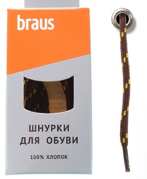    Шнурки Braus 3422 кор/желт 120 см - картинка 1